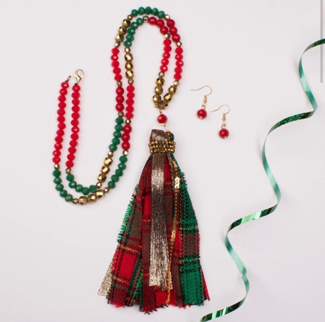 Holiday Plaid Holiday Necklace