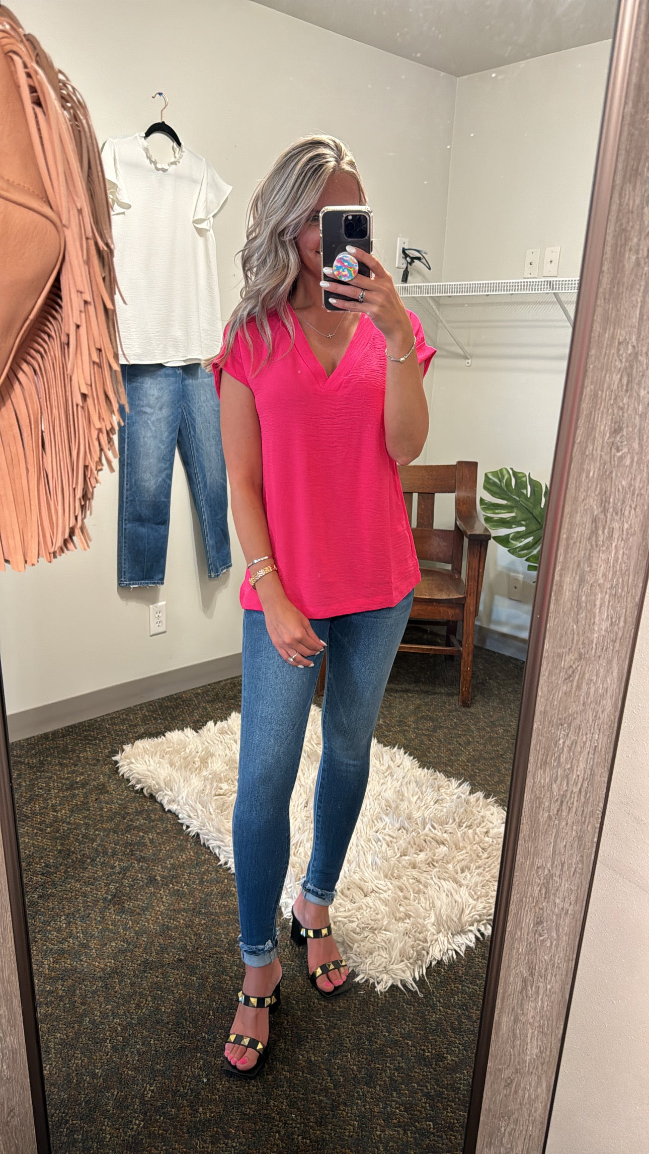 Crowd Pleaser Blouse  in Fuchsia