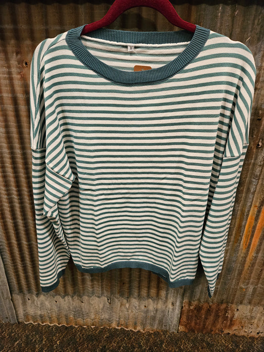 Light Green Stripe Sweater