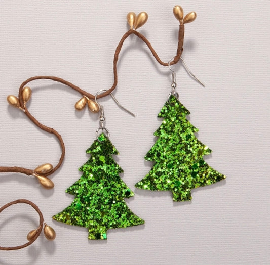 Christmas Green Tree Earrings