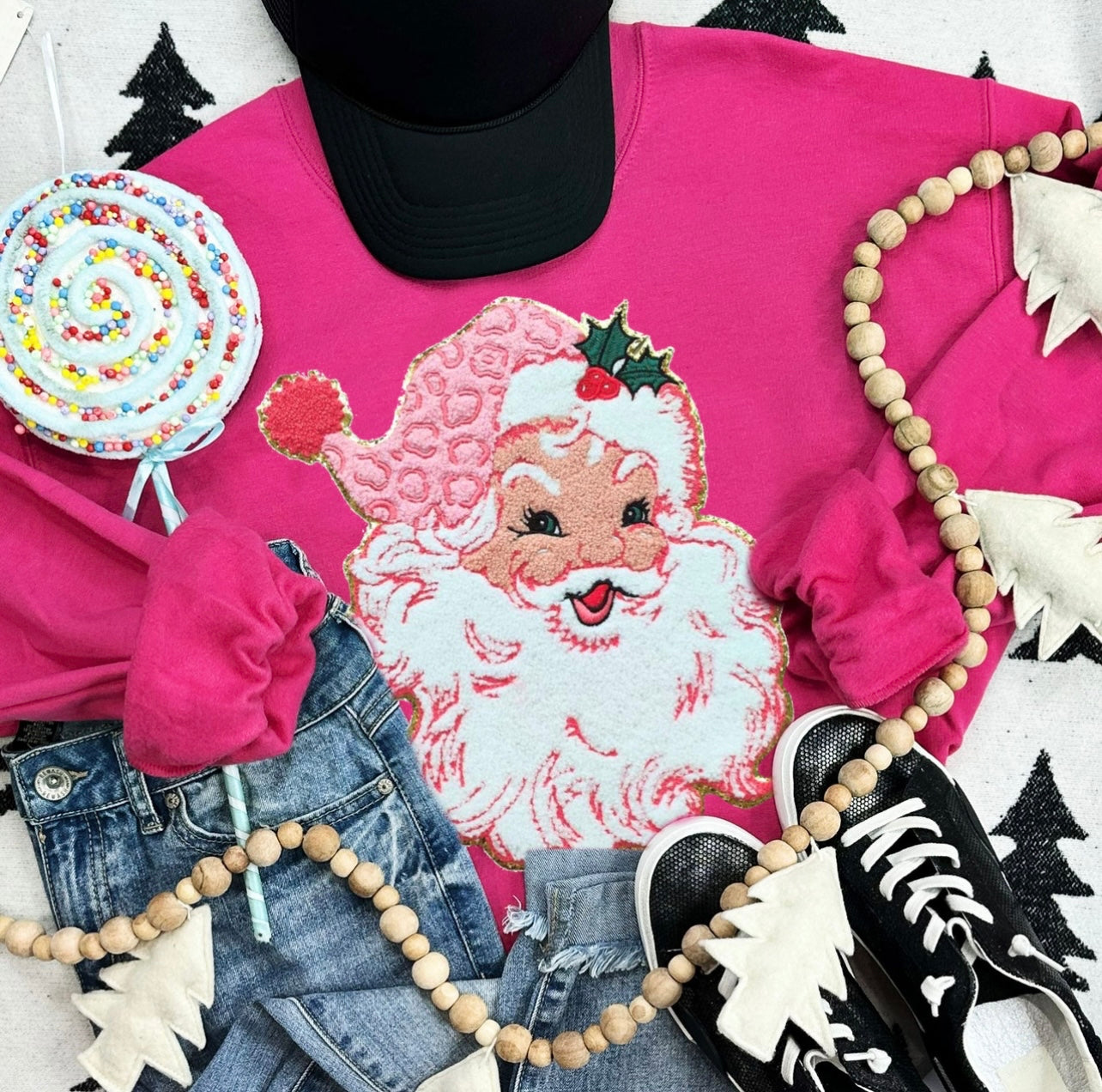 Santa Baby Crewneck in Pink