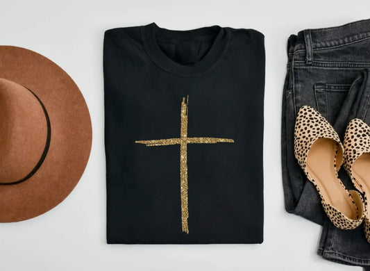 Gold Cross Graphic Tee