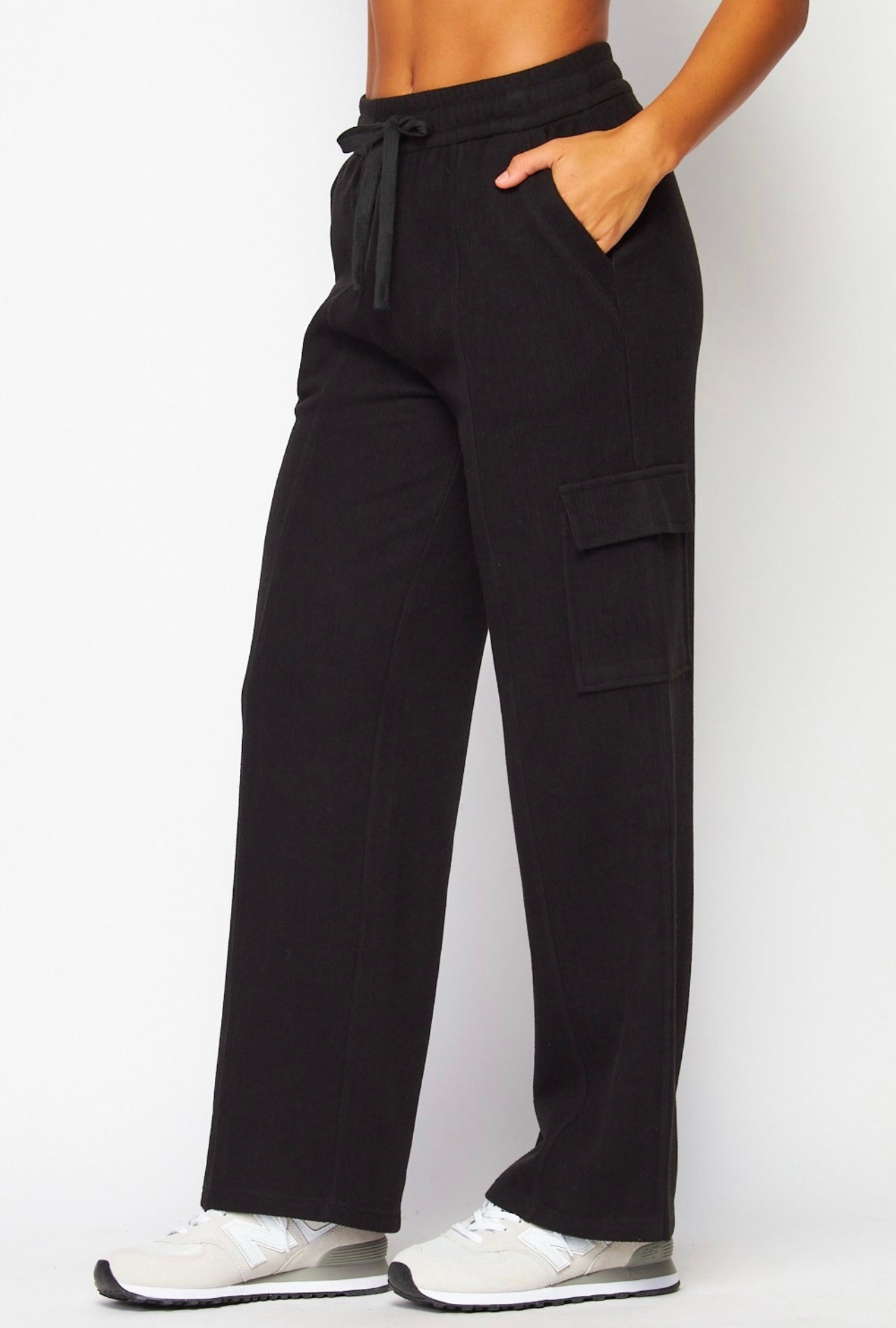The Lucy Mae Cargo Sweatpants- Black