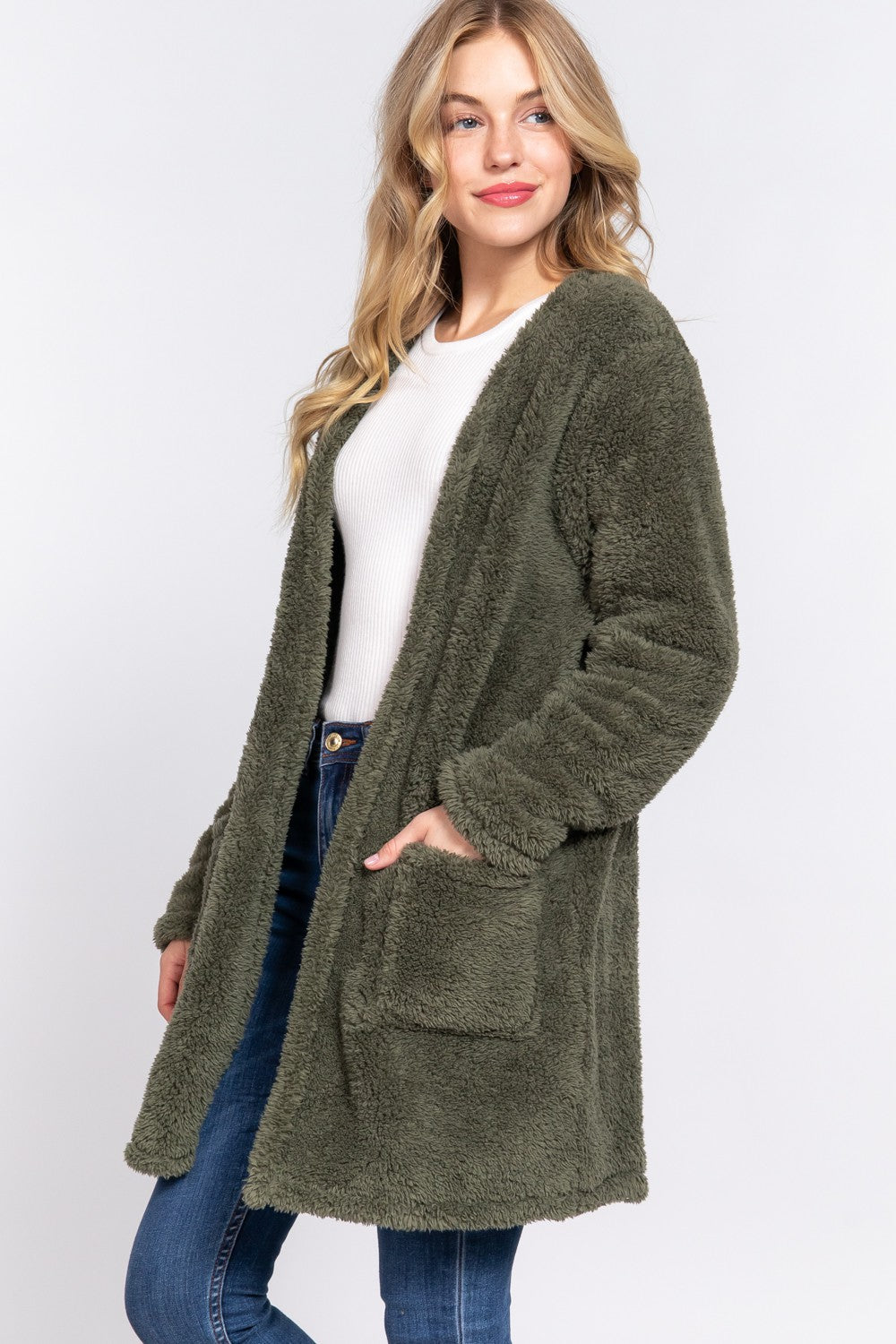 The Andy Sherpa Jacket in Night Olive