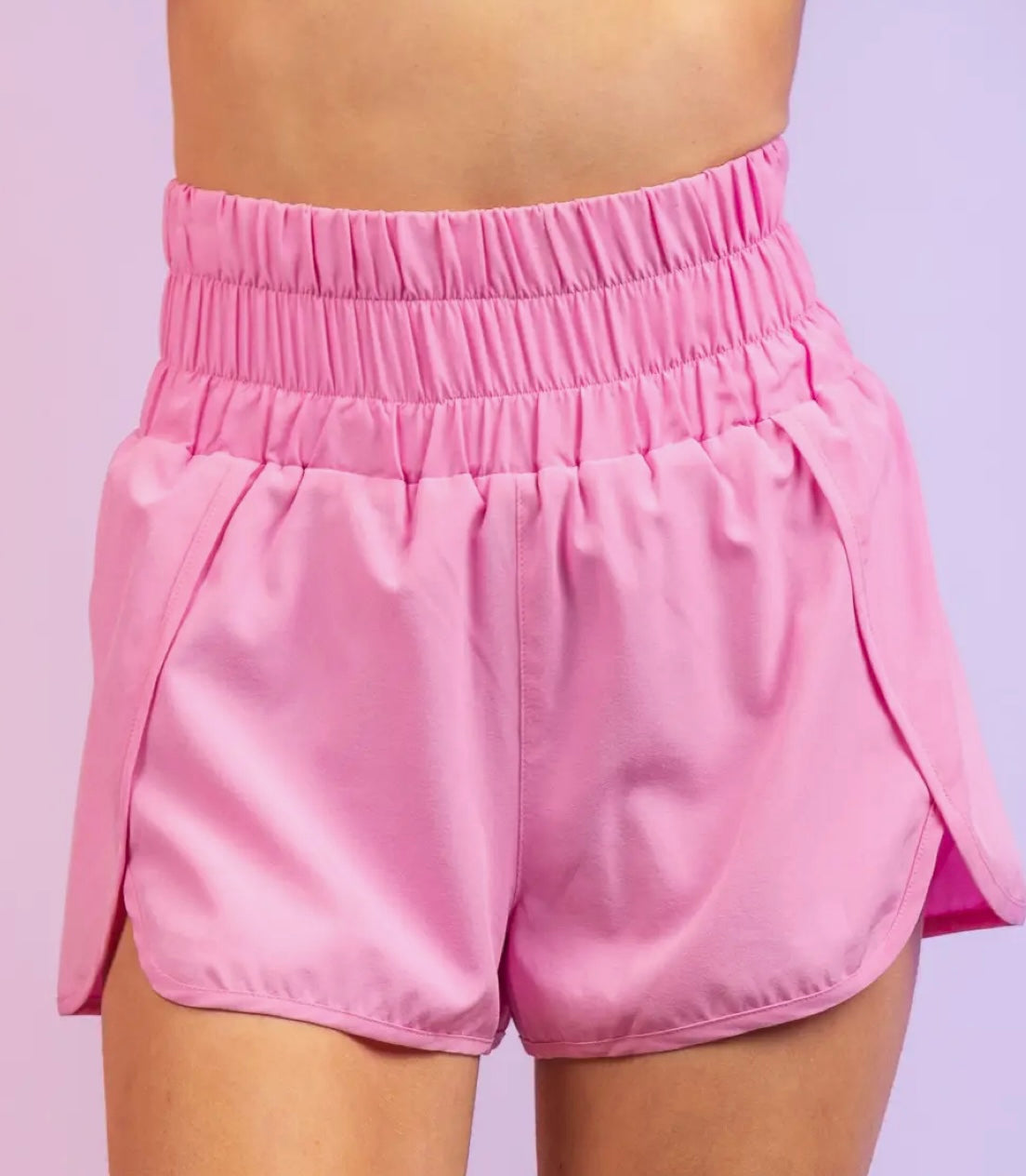 The LMB Elasticized Waist Active Shorts in Orchid