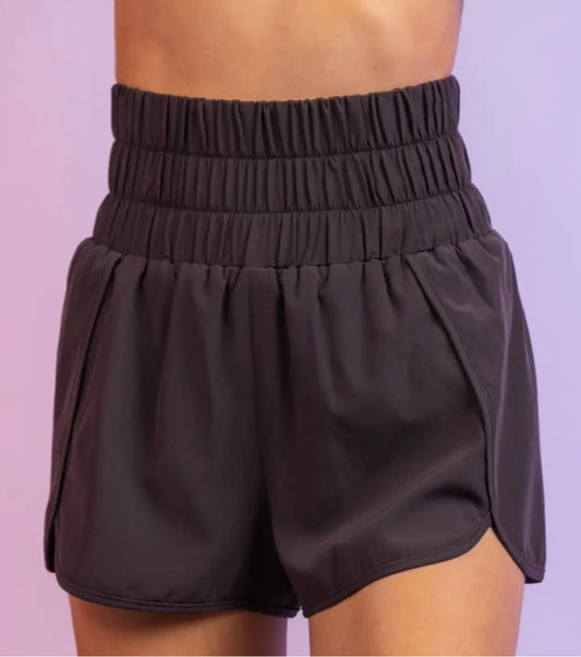 The LMB Elasticized Waist Active Shorts in Black
