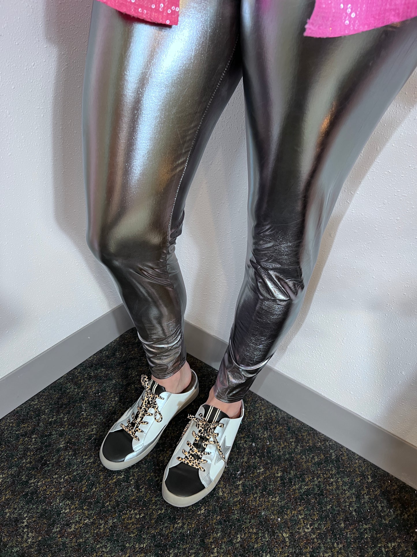 Boujee Girl Leggings in Silver