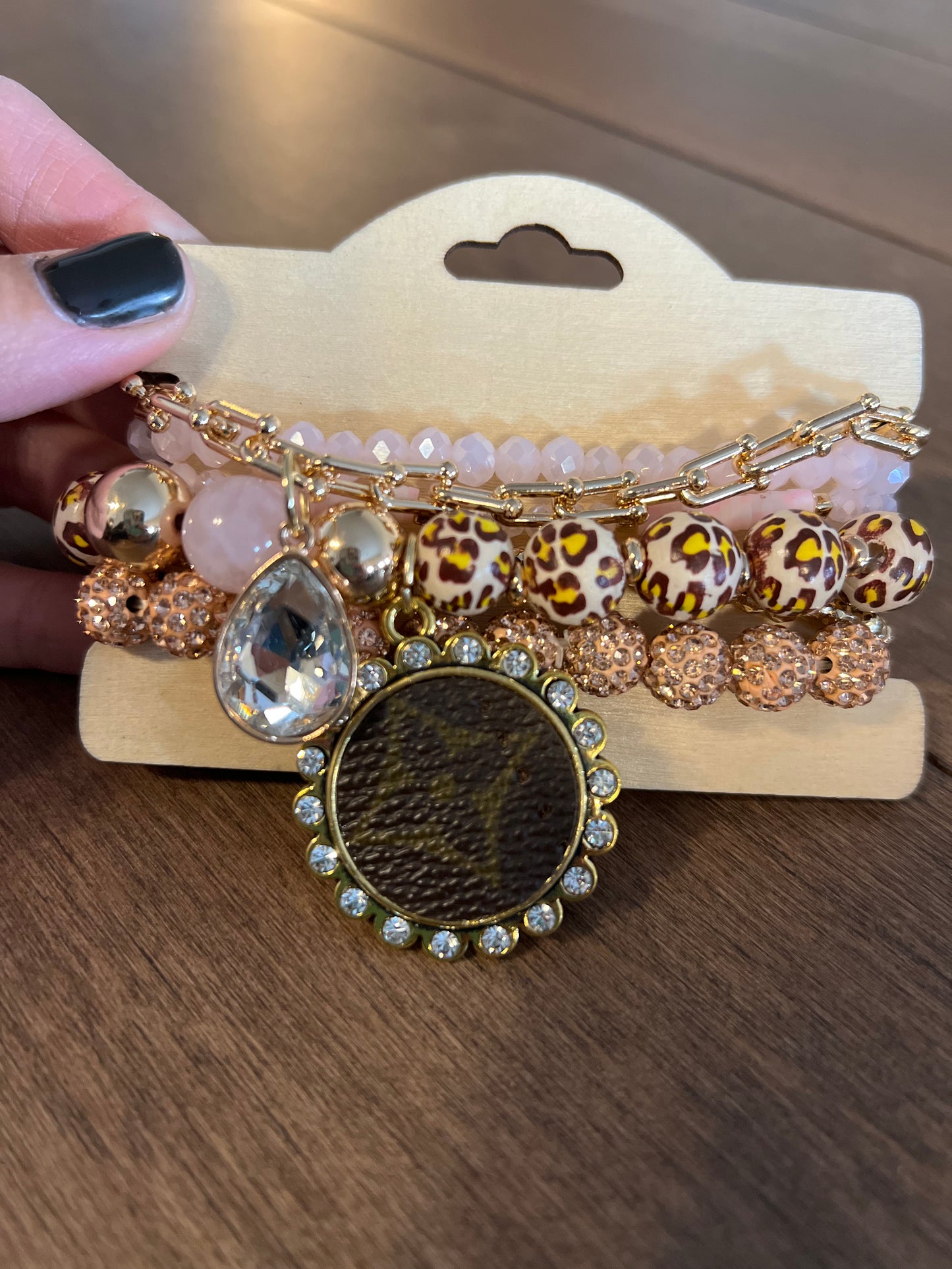 Rose Upcycled Louis Vuitton Stack Bracelet